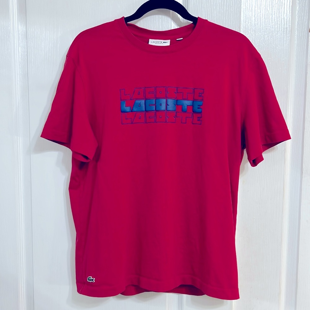 LACOSTE Red T Shirt - Short sleeve
